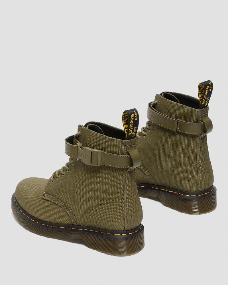 Men's Dr Martens 1460 Futura Olive Strap Lace Up Boots Olive | AU 511CTV